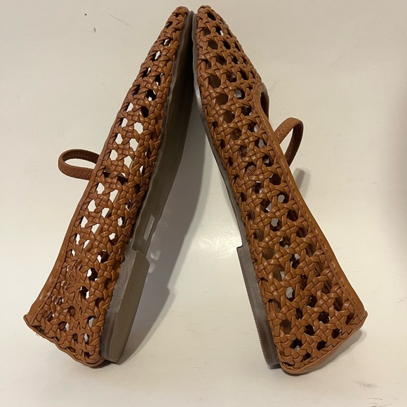 NWT Sz 8 Joie Weavy Brown Woven Mary Jane Ballet Flats - Picture 9 of 14